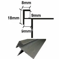 ΠΡΟΦΙΛ Γωνίες αλουμινίου 1023 με σκοτία για Laminate - Μοκέτα 8x18x275mm