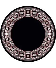 Εκκλησιαστικό Χαλί στρόγγυλο με μπορντούρα σε χρώμα Μαύρο
