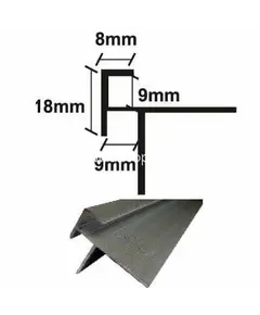 ΠΡΟΦΙΛ Γωνίες αλουμινίου 1023 με σκοτία για Laminate 8x18x275mm