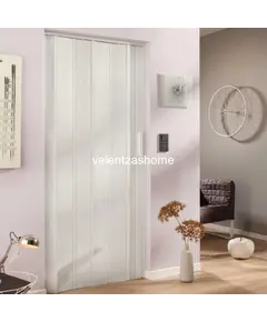 Πτυσσόμενη Πόρτες Φυσαρμόνικα σε Σταμπαριστό χρώμα Λευκό Πεύκο με ύψος μέχρι 2,22m