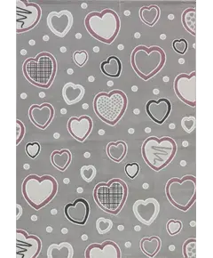 Παιδική ύφαντή μοκέτα Baby Hearts 055 Grey Pink