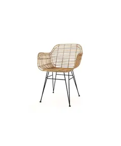 Καρέκλα Τραπεζαρίας με μπράτσα Marea Black legs (57x60x82) Soulworks 0300087