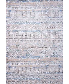 Shaggy χαλί Vesna 8495/110 μπεζ γαλάζιο με έθνικ σχήματα - Colore Colori