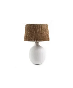 Επιτραπέζιο Φωτιστικό Fajra Seagrass White Beige (37x37x64) Soulworks 0880008