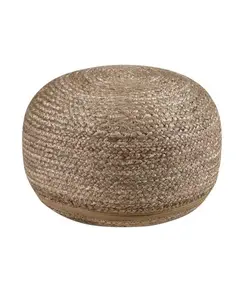Κάθισμα Πουφ Jute Pouf Grey Natural 40x40x20 με φερμουάρ