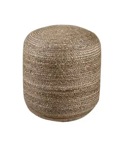 Κάθισμα Πουφ Jute Pouf Grey Natural 40x40x40 με φερμουάρ