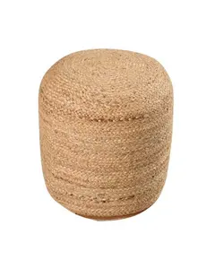 Κάθισμα Πουφ Jute Pouf Natural 40x40x40 με φερμουάρ