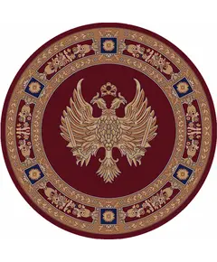 Εκκλησιαστικό Χαλί στρόγγυλο με δικέφαλο αετό με ανοικτά φτερά κόκκινο