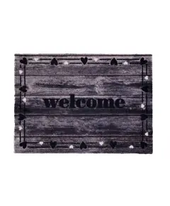 Ποδόμακτρο Ambiance  805 Welcome Wood Hearts 50cm x 75cm