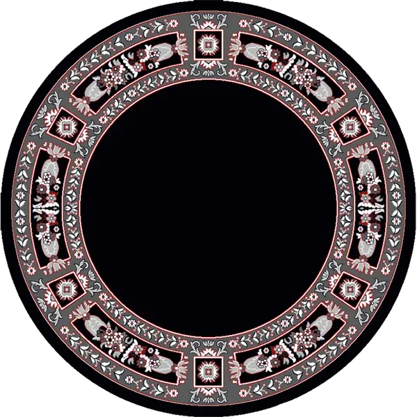 Εκκλησιαστικό Χαλί στρόγγυλο με μπορντούρα σε χρώμα Μαύρο