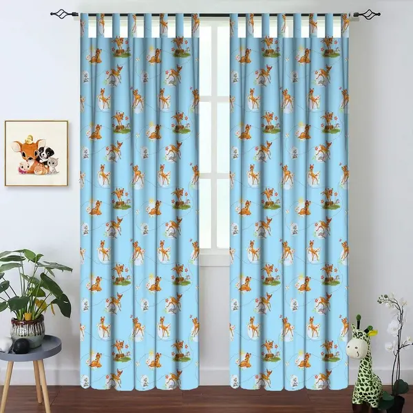 Παιδική Έτοιμη Κουρτίνα Με Θηλιές 140cm x 290cm Bambi Blue