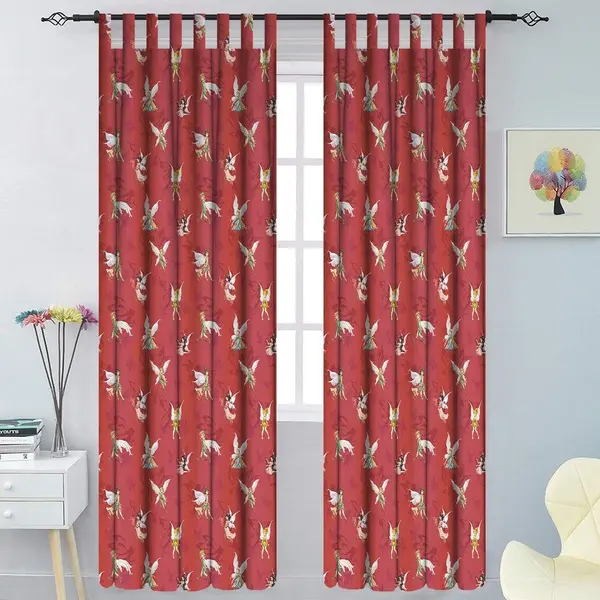 Παιδική Έτοιμη Κουρτίνα Με Θηλιές 140cm x 290cm Charming Red