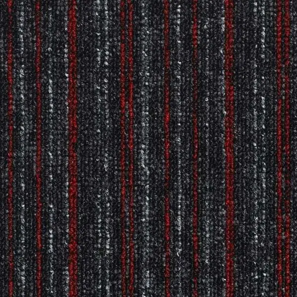 Μοκέτα Πλακάκι Solid Stripes 520 Anthracite Red