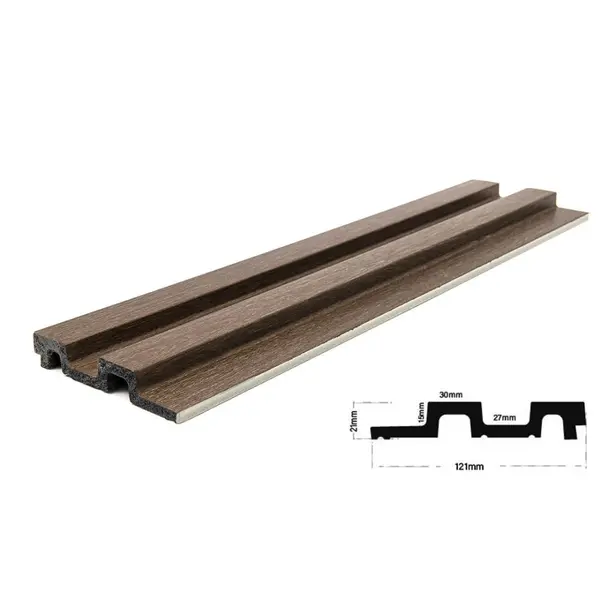 PS PANEL ΜΕ 3D ΠΗΧΑΚΙΑ 08 RESIDENCE 21/122 mm  DARK BROWN OAK