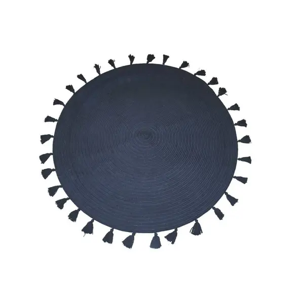 Χαλί Βαμβακερό Matera Dark Blue Round
