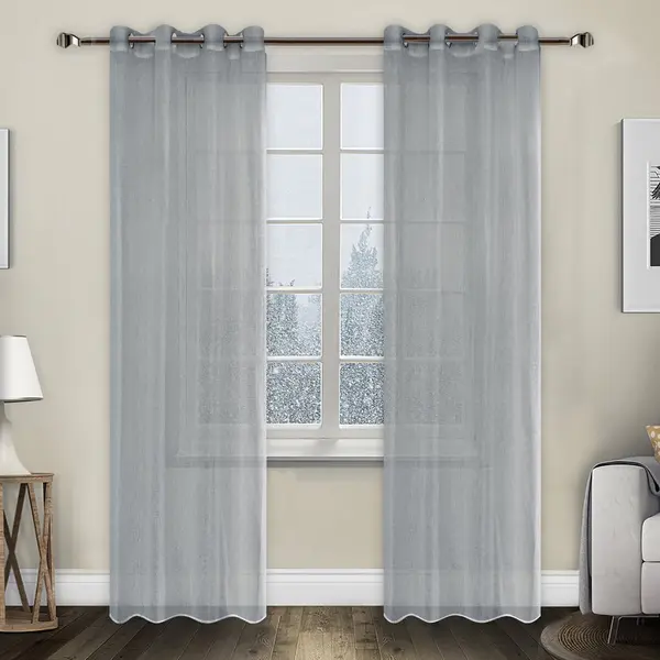 Έτοιμη Κουρτίνα Με Τρουκς 140cm x 270cm K1004-GREY 6 RM