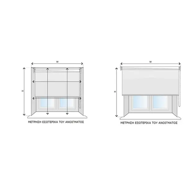 Ρολλερ Σκίασης Blackout Z505 Ψάθας Γκρι