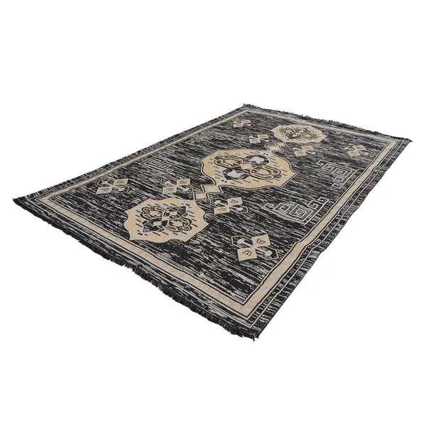 Βαμβακερό χαλί Ecokilim 3018  Black Grey