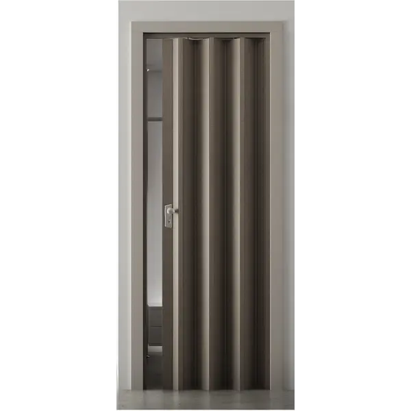Πτυσσόμενη Πόρτες Φυσαρμόνικα σε Σταμπαριστό χρώμα Γκρεζ με ύψος μέχρι 2,22m