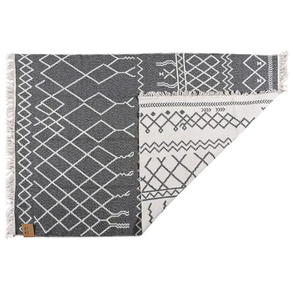 Βαμβακερό κιλίμι Aria Art-Kilim ARIA 22301 DARK GREY