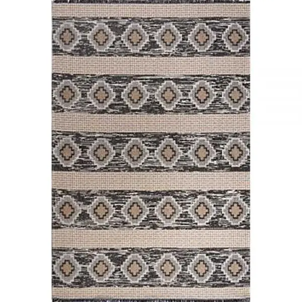 Βαμβακερό χαλί Ecokilim 3217 Black Cream