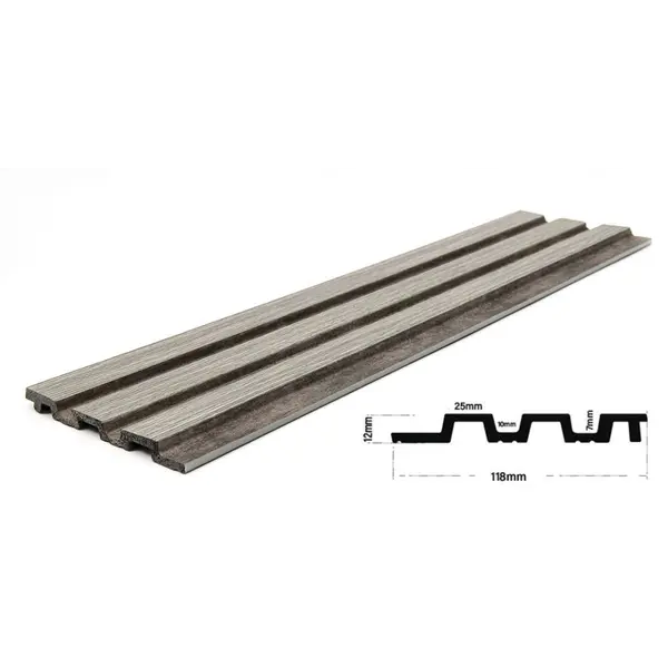 PS PANEL  ΜΕ 3D ΠΗΧΑΚΙΑ 02 PIANO 21/122 mm  GREY OAK/BLACK STEEL