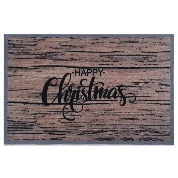 Ποδόμακτρο Ambiance  001 HAPPY CHRISTMAS WOOD  50cm x 75cm