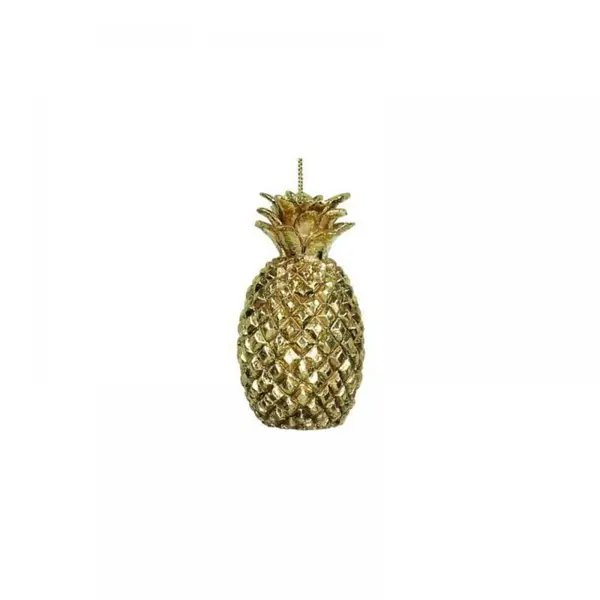 Supergreens Στολίδι Χριστουγεννιάτικο "Pineapple" Πολυρεζίνη Χρυσό.