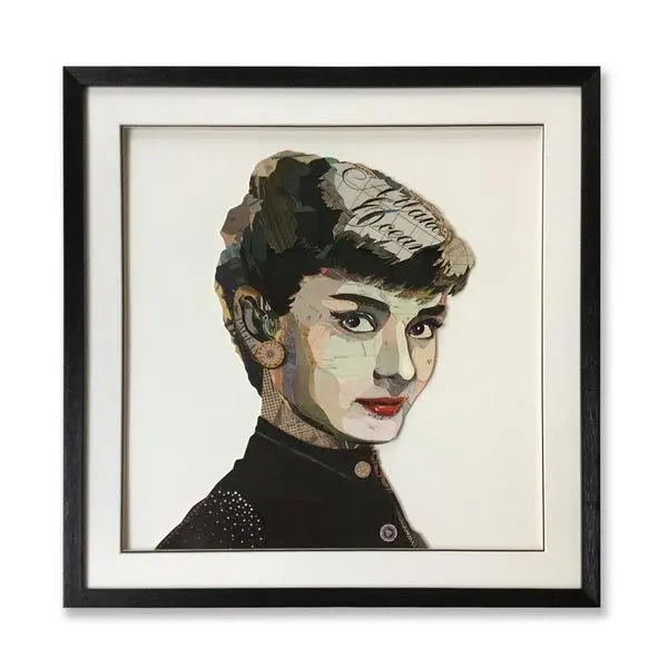 Supergreens Πίνακας Κολάζ Audrey Hepburn 75x75 εκ.