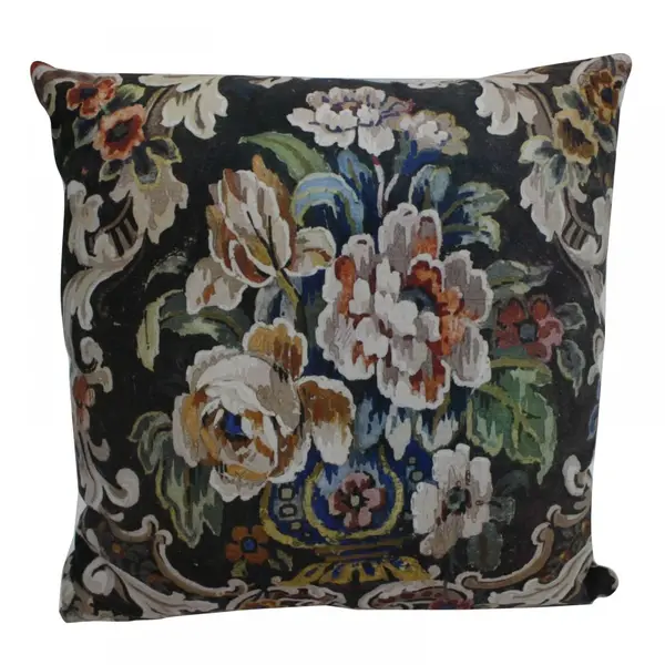 Supergreens Μαξιλάρι Βελούδινο Black Floral 45x45 εκ.