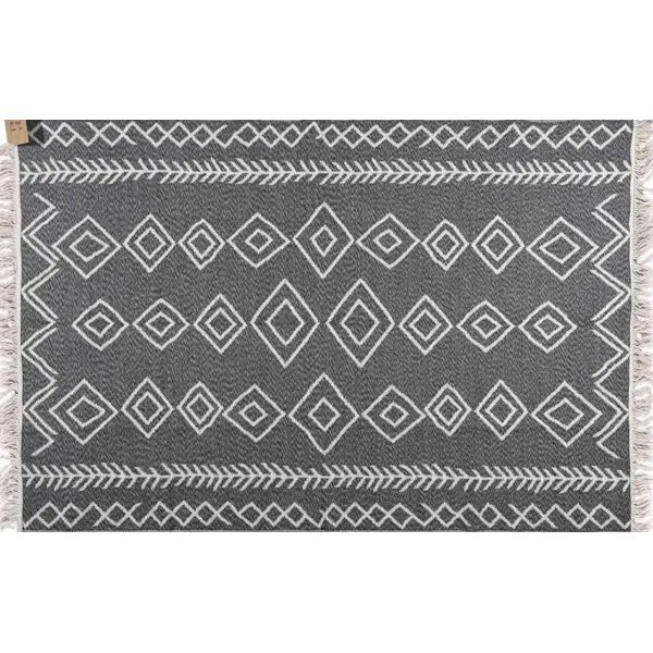 Βαμβακερό κιλίμι Aria Art-Kilim ARIA 22300 DARK GREY