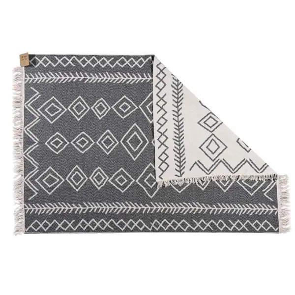 Βαμβακερό κιλίμι Aria Art-Kilim ARIA 22300 DARK GREY