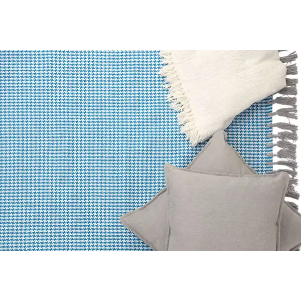 Χαλι Urban Cotton Kilim Houndstooth Caribbean Sea - Royal Carpet