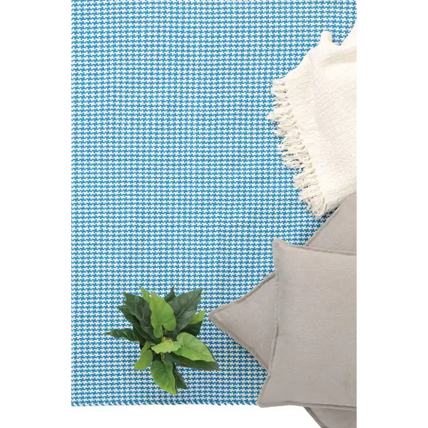 Χαλι Urban Cotton Kilim Houndstooth Caribbean Sea - Royal Carpet