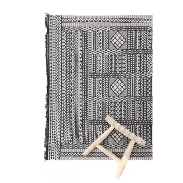 Βαμβακερό Χαλί Casa Cotton 22094 Black -  067x140 cm Royal Carpet