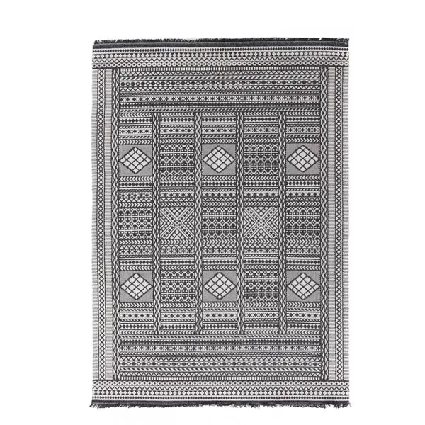 Βαμβακερό Χαλί Casa Cotton 22094 Black -  067x140 cm Royal Carpet