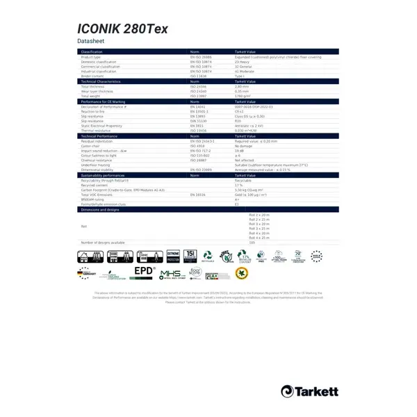 Βινυλικό Δάπεδο Tarkett Iconik 280Tex Stroboli Acier