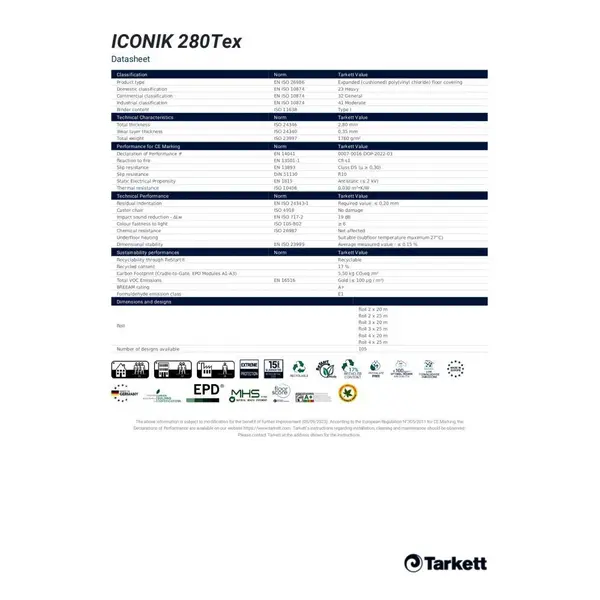 Βινυλικό Δάπεδο Tarkett Iconik 280Tex Rock Grey Black