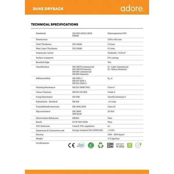 ΒΙΝΥΛΙΚΗ ΛΩΡΙΔΑ Adore Floors DUKE 2.0/0.30 DU006 Harmony