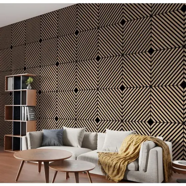 Acoustic Panel Wall Diagonal Chocolate 102581 60x60cm
