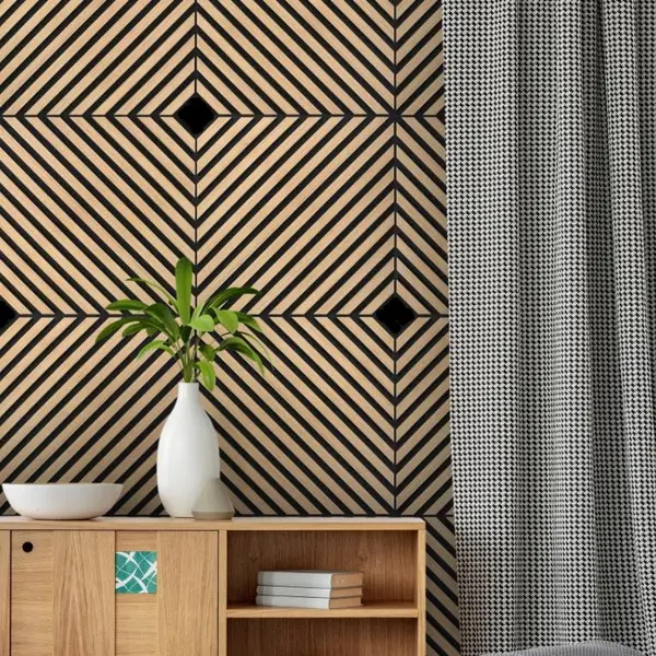 Acoustic Panel Wall Diagonal Natural 102579 60x60cm