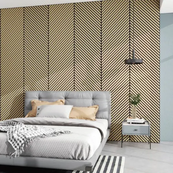 Acoustic MDF Wall Panels με 3D πηχάκια Acoustic Diagonal Natural-26wv