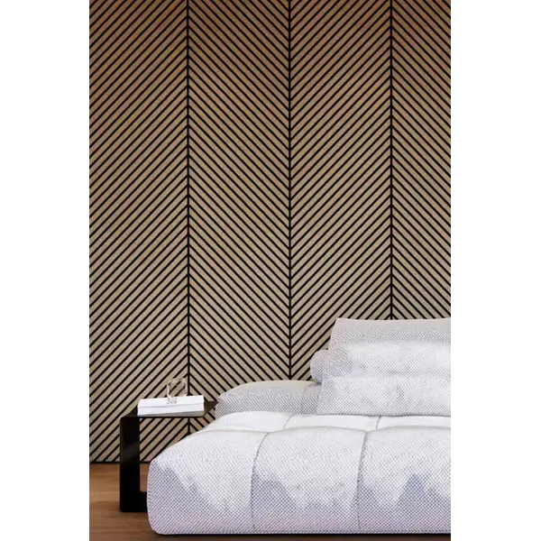 Acoustic MDF Wall Panels με 3D πηχάκια Acoustic Diagonal Chocolate 23wv