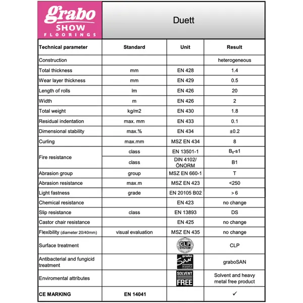 Δάπεδο Grabo Duett ιδανικό για χορό 6875-1535 Black - Grey
