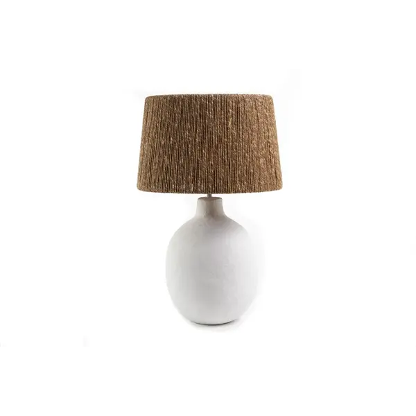 Επιτραπέζιο Φωτιστικό Fajra Seagrass White Beige (37x37x64) Soulworks 0880008