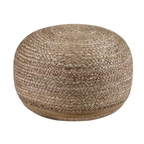Κάθισμα Πουφ Jute Pouf Grey Natural 40x40x20 με φερμουάρ