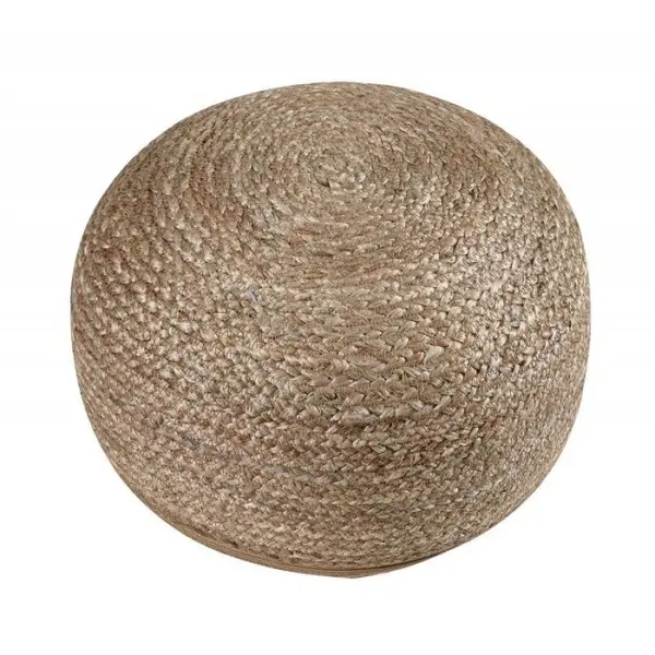 Κάθισμα Πουφ Jute Pouf Grey Natural 40x40x20 με φερμουάρ