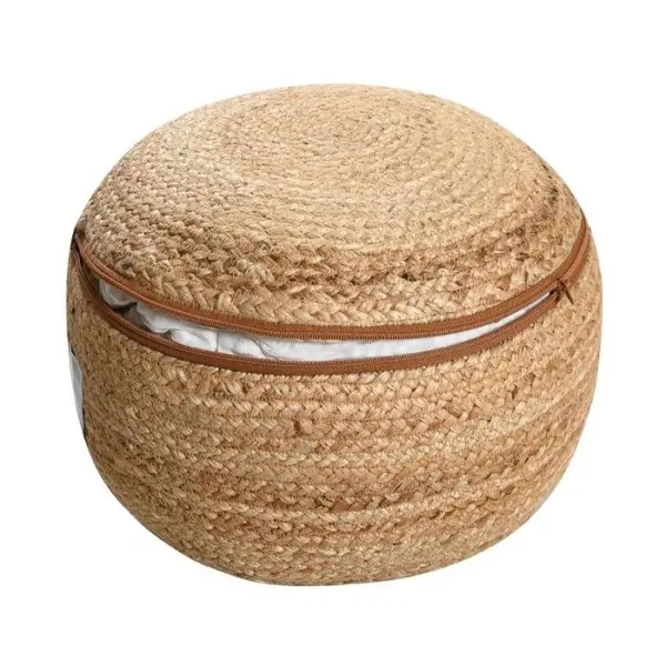 Κάθισμα Πουφ Jute Pouf Natural 40x40x20 με φερμουάρ
