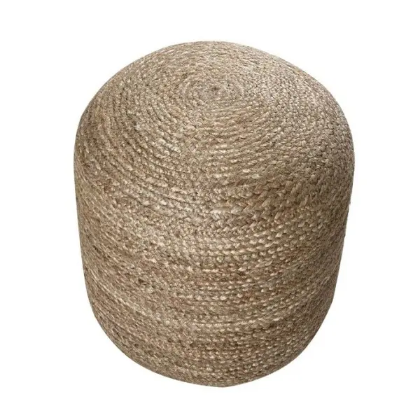 Κάθισμα Πουφ Jute Pouf Grey Natural 40x40x40 με φερμουάρ
