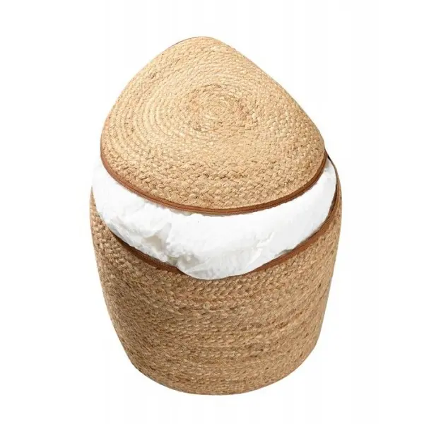 Κάθισμα Πουφ Jute Pouf Natural 40x40x40 με φερμουάρ